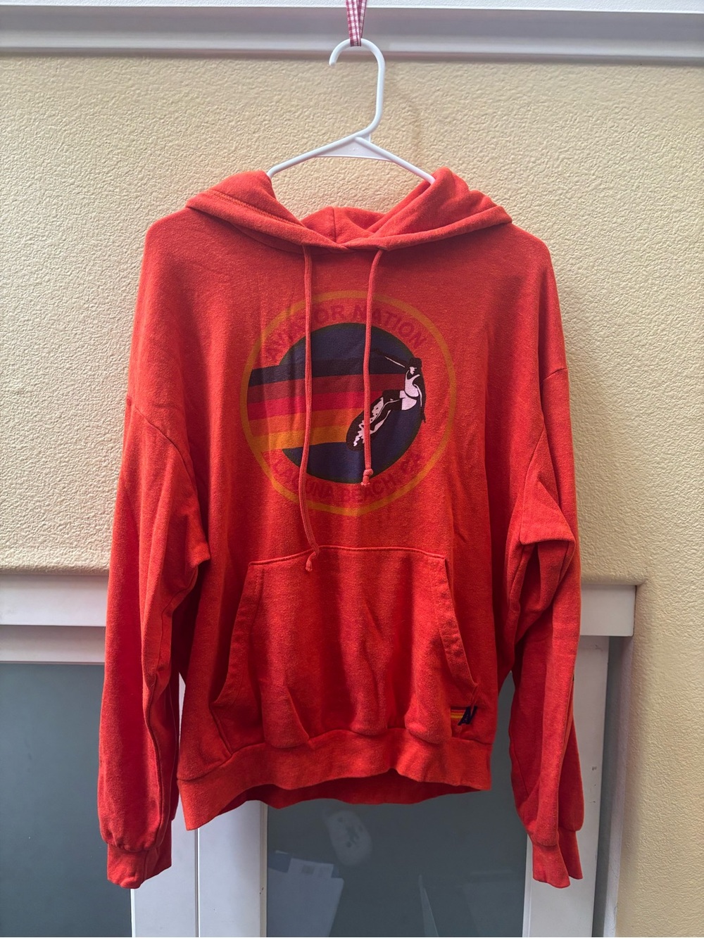 Aviator Nation Orange Laguna Beach Signature Pullover Hoodie